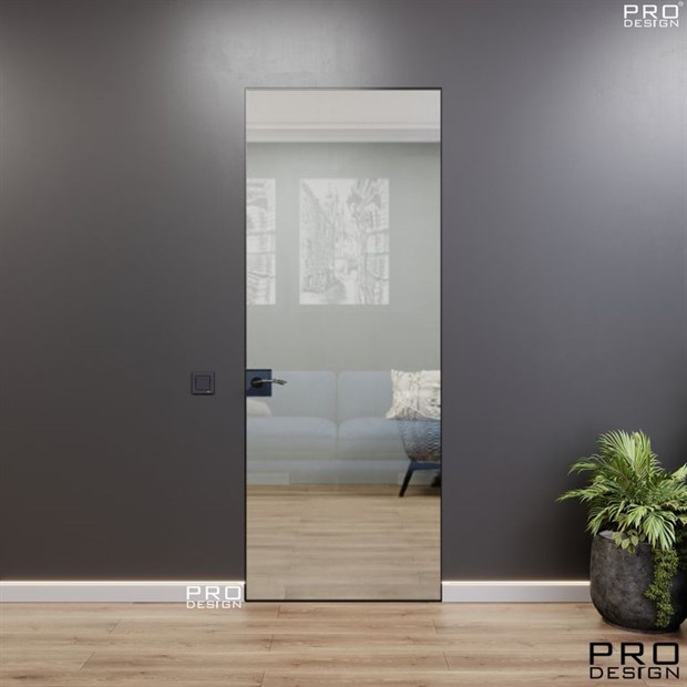 Комплект скрытой двери Pro Design Glass Зеркало обычное (с 2-х сторон) наружного открывания 40мм. - фото 17647