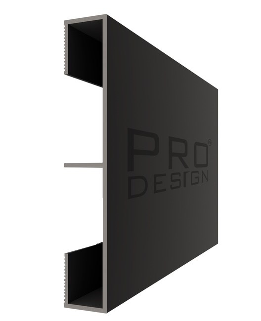 Алюминиевая вставка 1965 для плинтуса Pro Design 2,7 м.п. (12х70 мм) Черный муар - фото 17840