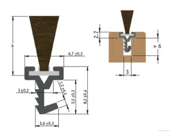 Щёточный уплотнитель вставной 11 mm - 2,15м 2673