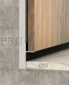 Теневой плинтус скрытого монтажа Pro Design Panel 7208 Черный Муар 