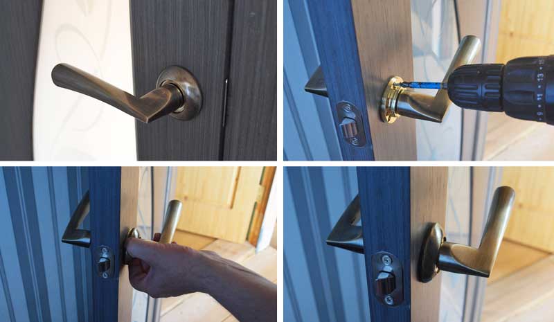 Как установить дверную ручку на межкомнатную дверь, установка дверных ручек
