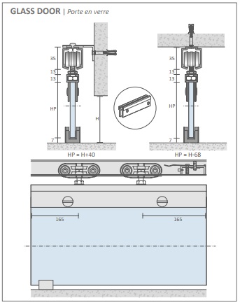 Комплект фурнитуры Openspace Standart Glass до 80кг