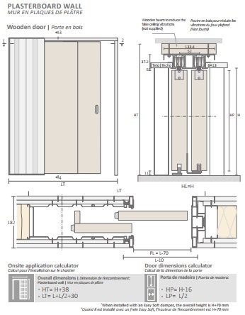 Потолочный дверной пенал Open Space PARALELO Wood Plus Soft (с доводчиком) для дверей 2800-2899 мм