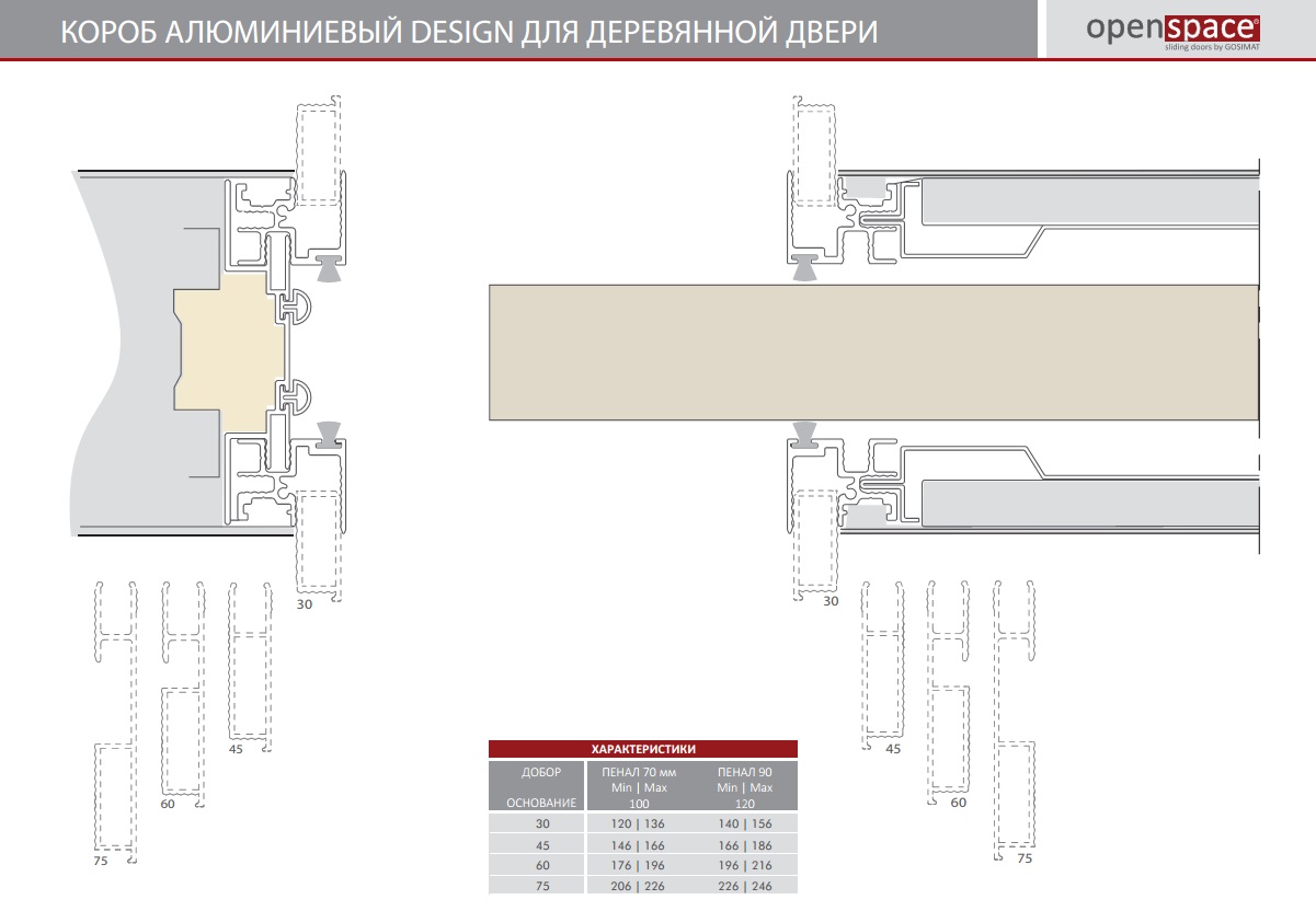 Пенал Open Space UNICO DESIGN для дверей высотой 2100 мм.
